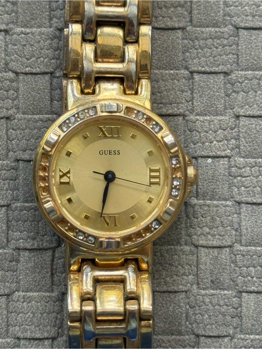 GUESS Gold Crystal Accent Women's Bracelet Watch